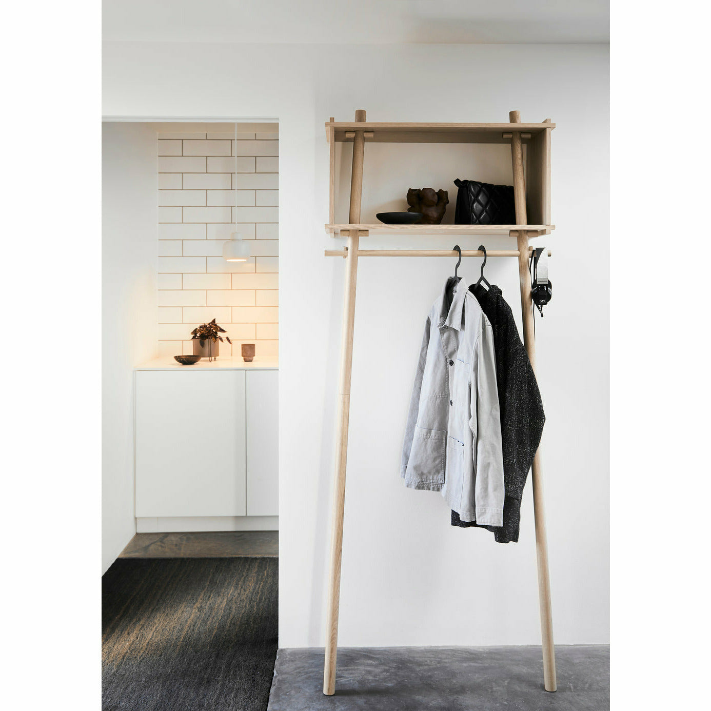 WOUD -  Töjbox wardrobe (Small) - White pigmented oak