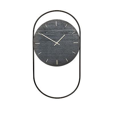 A-Wall clock - black with black metal ring - Andersen Furniture