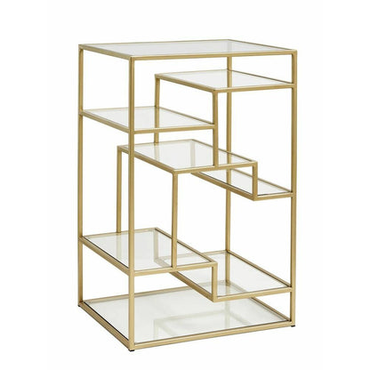 Nordal Reol / display med glashylder - 71x46 cm - guld finish