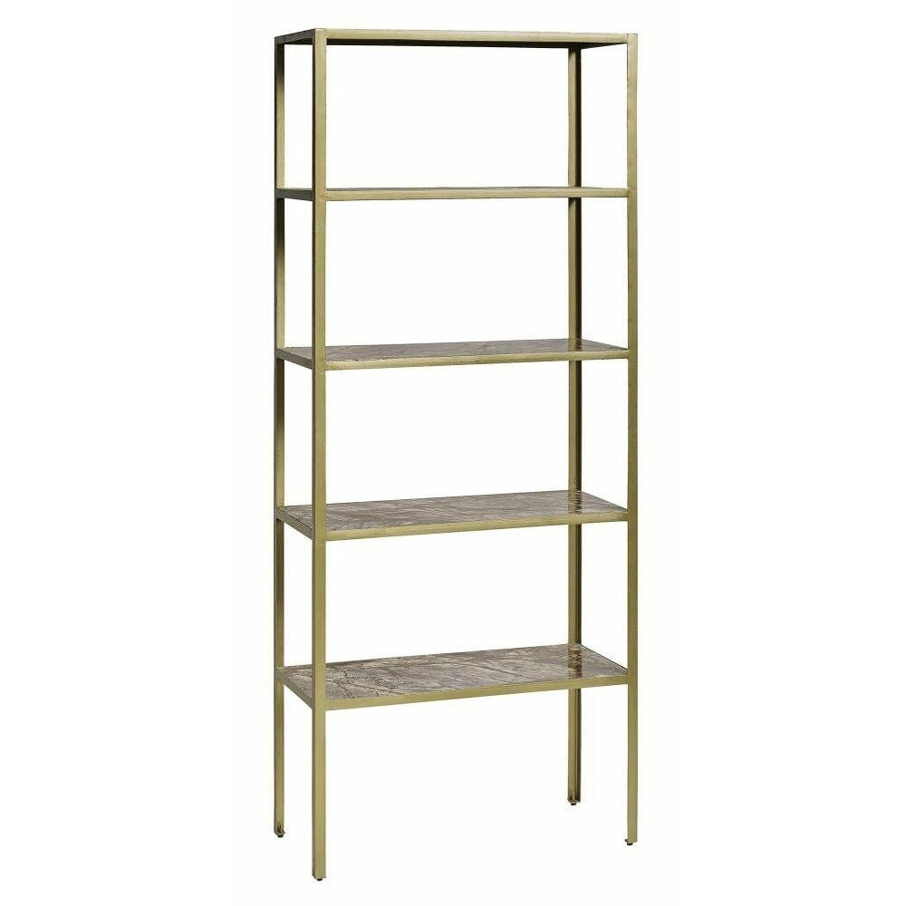 Nordal JUNGLE reol med marmorhylder - 180x75 - antik guld - Nordal - DesignGaragen.dk
