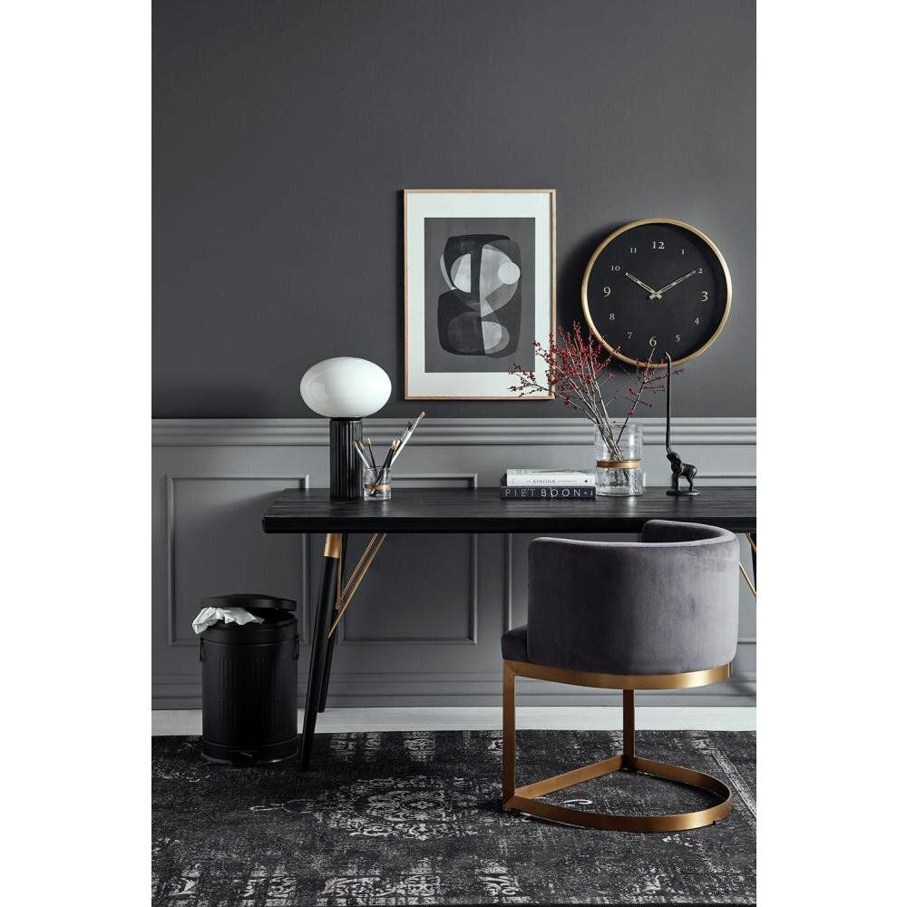 Nordal Vægur i metal med glas - ø51 cm - sort/messing