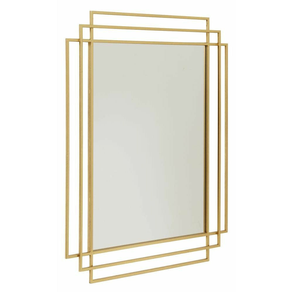 Nordal SQUARE spejl i jern - 97x76 cm - guld finish