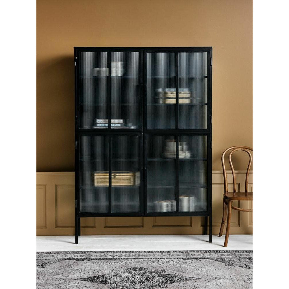 Nordal GROOVY vitrineskab i jern - 185x130 - sort