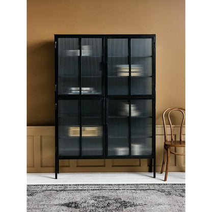 Nordal GROOVY vitrineskab i jern - 185x130 - sort