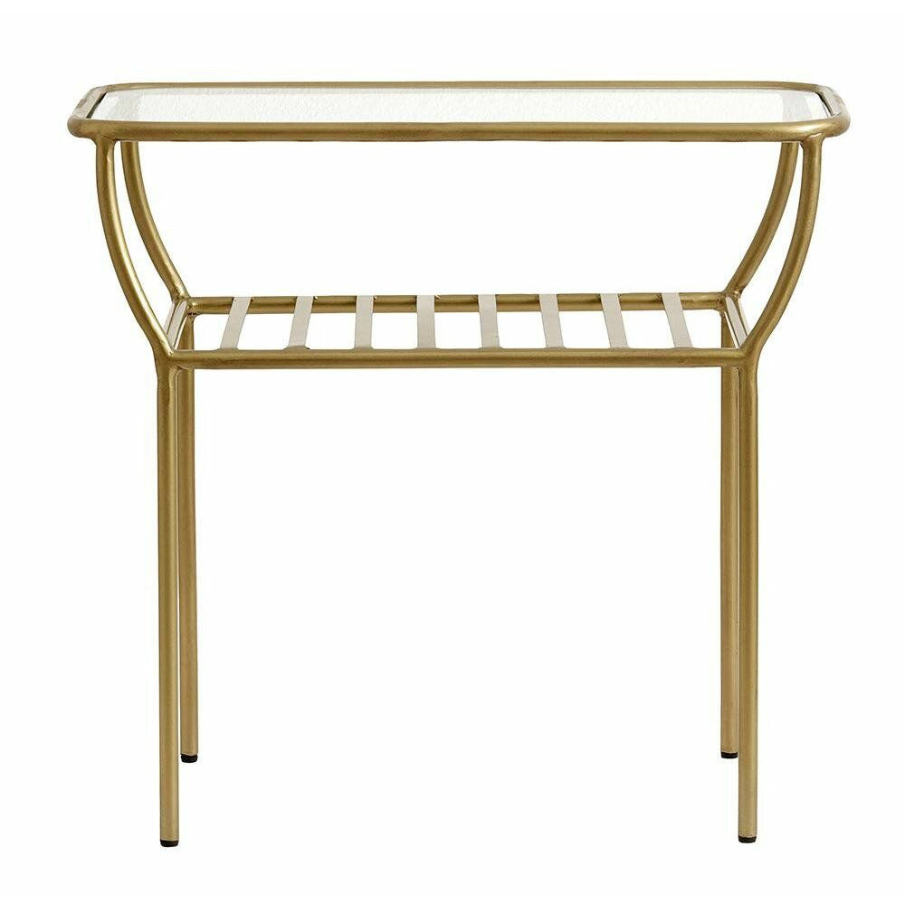 Nordal CHIC sidebord / sengebord i jern med glas - 50x25 cm - guld
