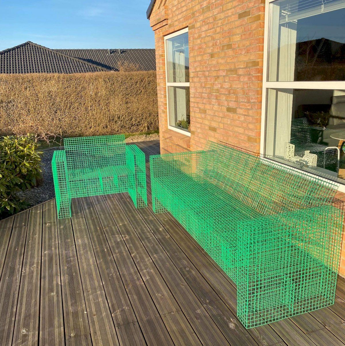 Kalager Design WIRE LOUNGECHAIR, Signal grøn