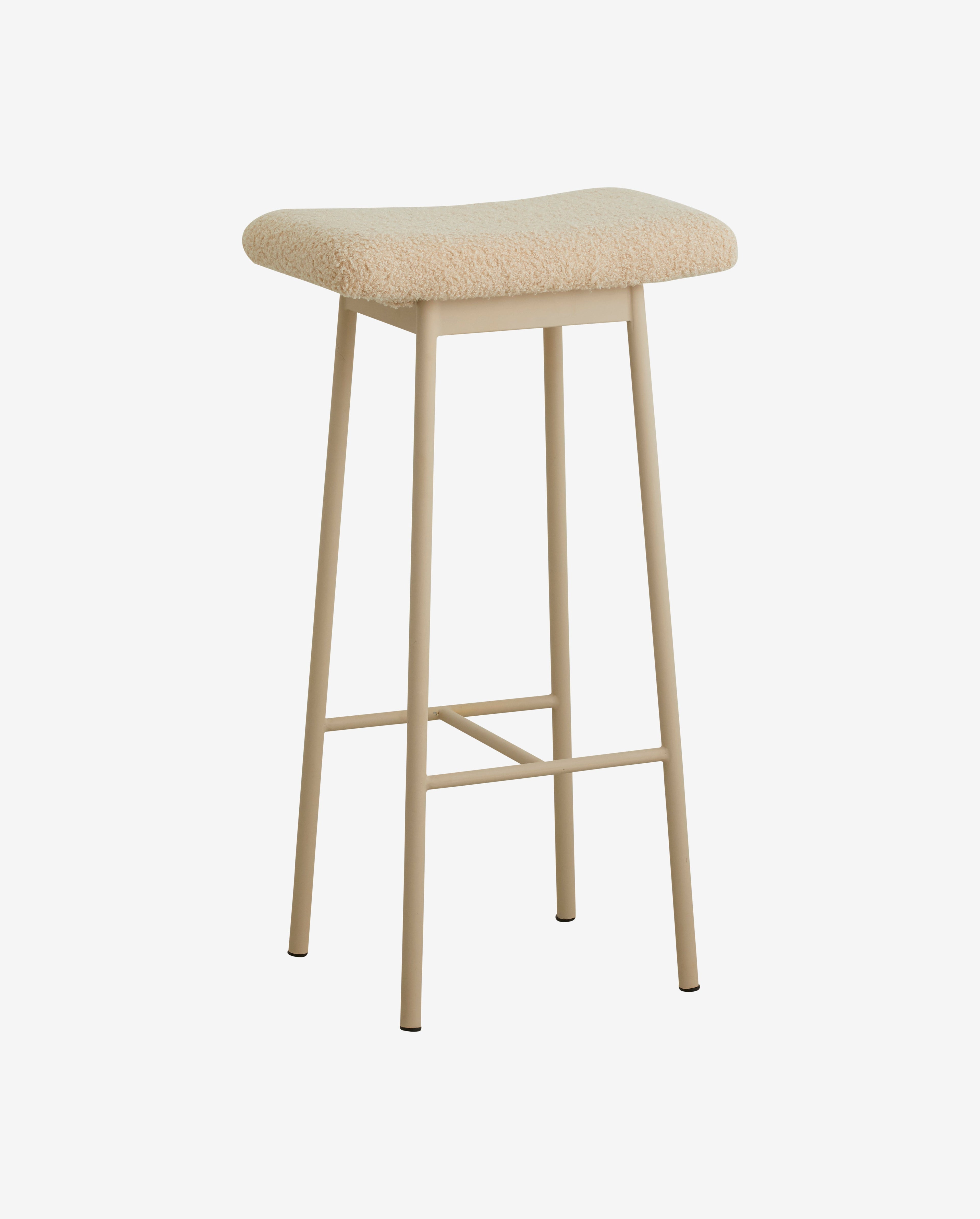 ZALA barstol med imiteret lammeskind - beige