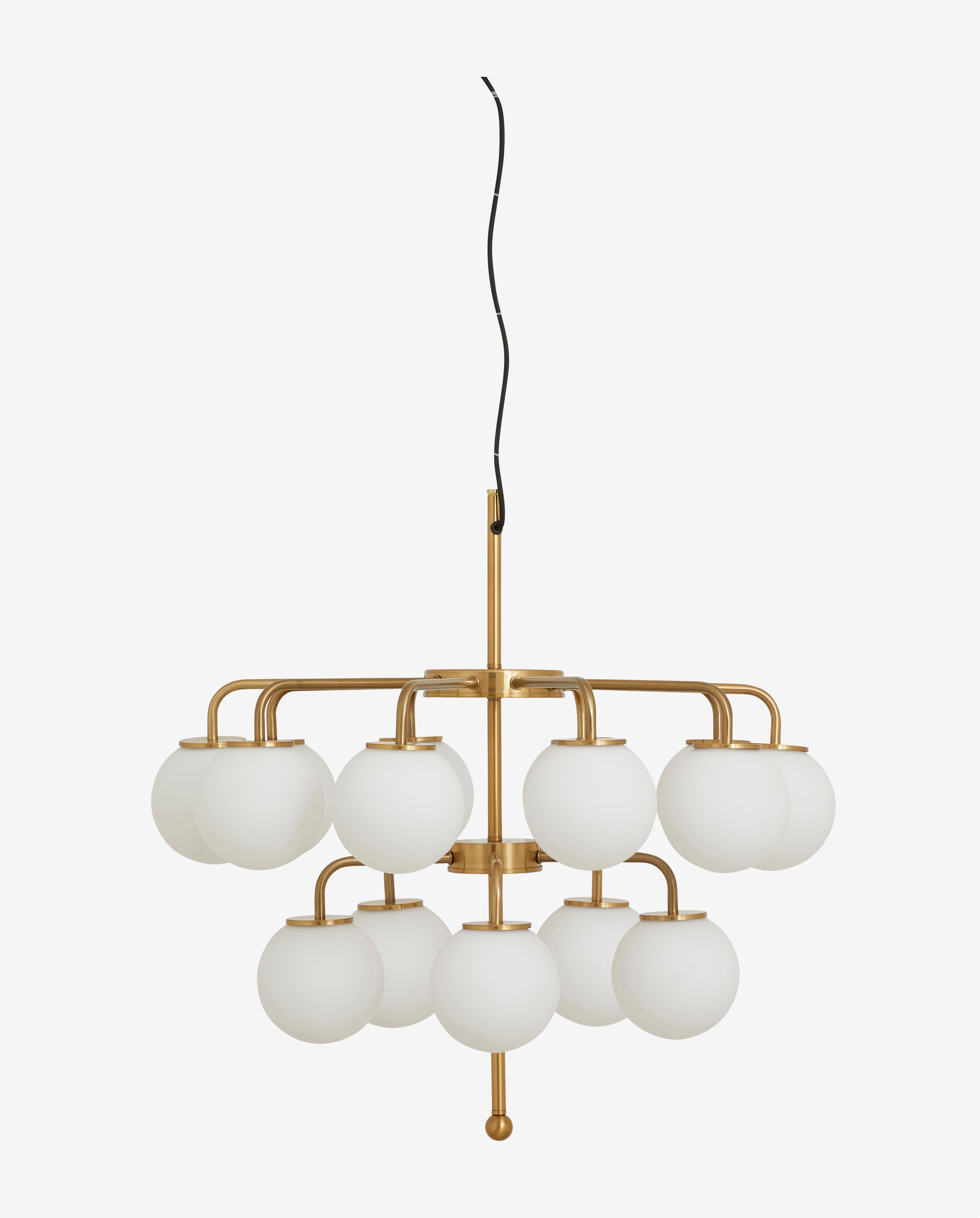 PALMA lysekrone - ø74 cm - messing/hvid