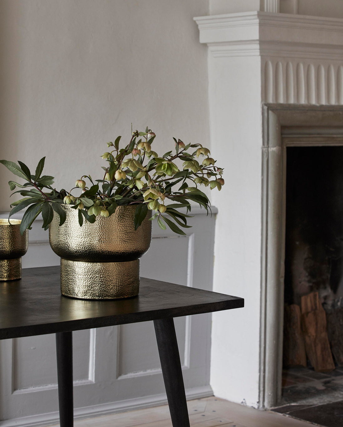 ALIMIA urtepotte i aluminium ø31 cm - guld finish