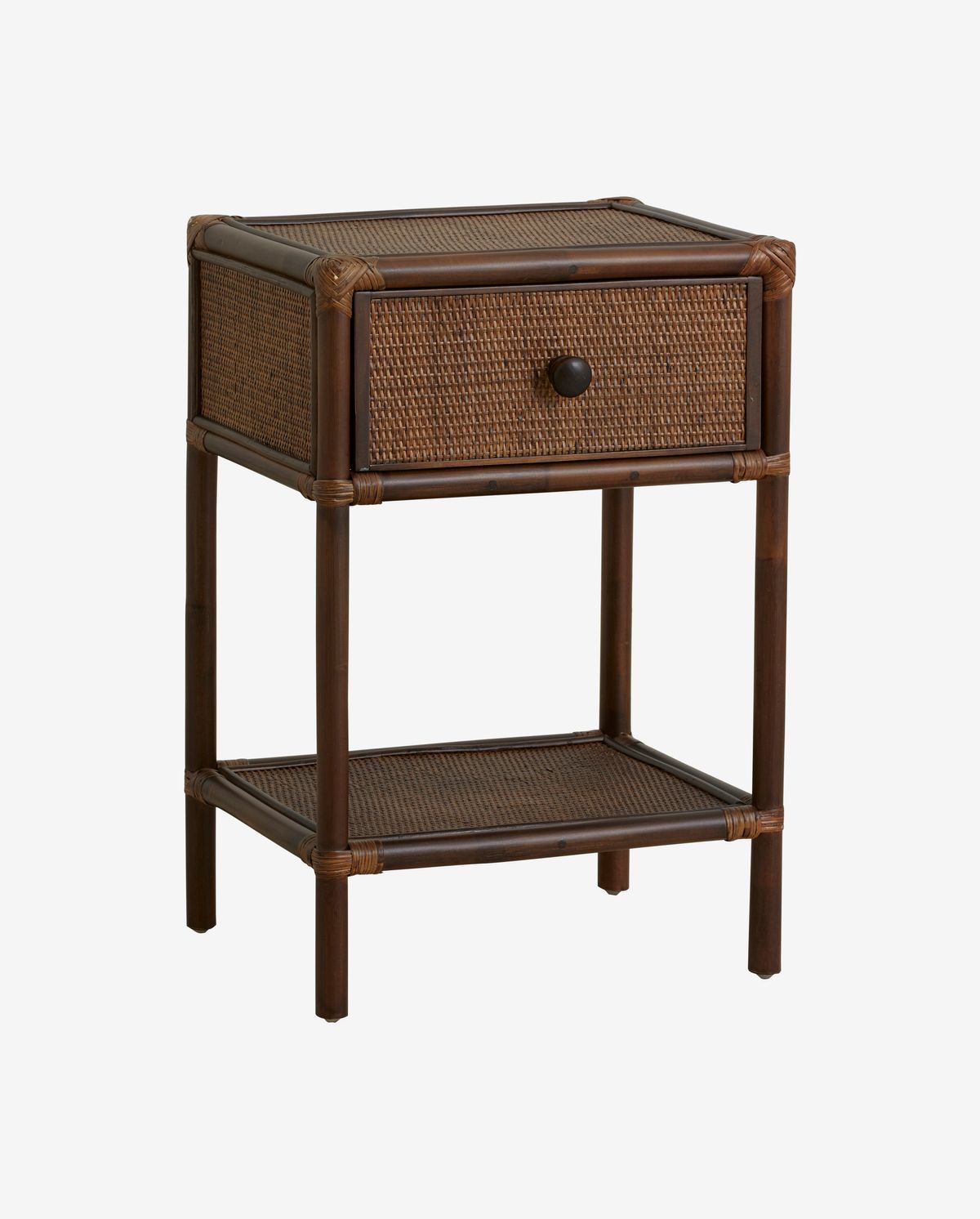 HAYES sidebord/sengebord i rattan - brun
