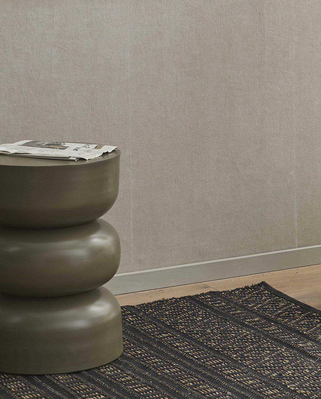 FARAH tæppe i bomuld og søgræs 240x160 cm - sort/natur