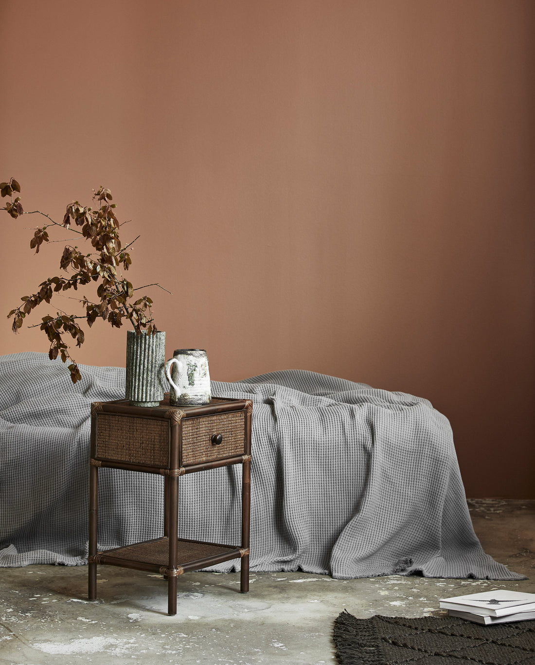 JUTAN tæppe i jute 60x90 cm - brun/grøn