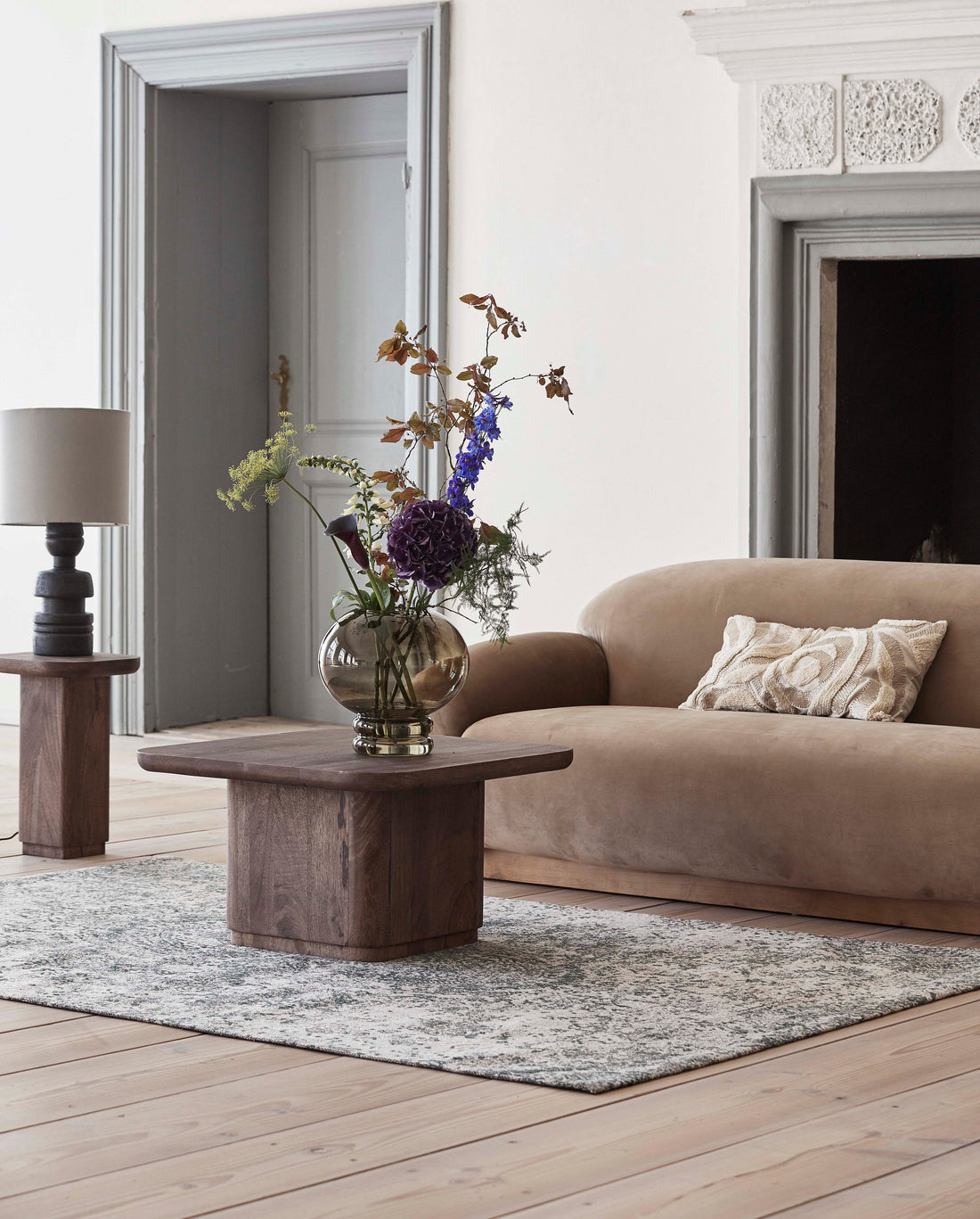 ARIA jacquardvævet tæppe - 160x240 cm - grøn/beige