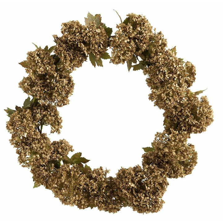 Nordal JURMO blomsterkrans med hortensia - ø41 cm - beige
