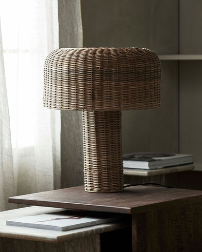 ATUM bordlampe i flettet sukkerrør - h50 cm - natur