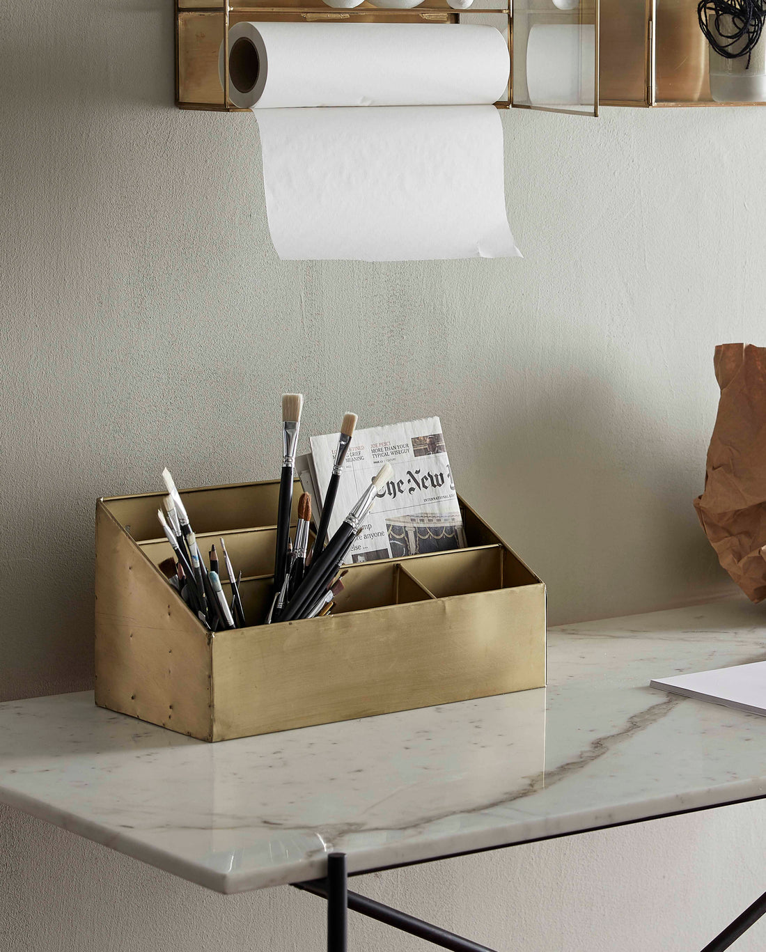 ADASI opbevaringskurv i jern. 40x23 cm - guld finish