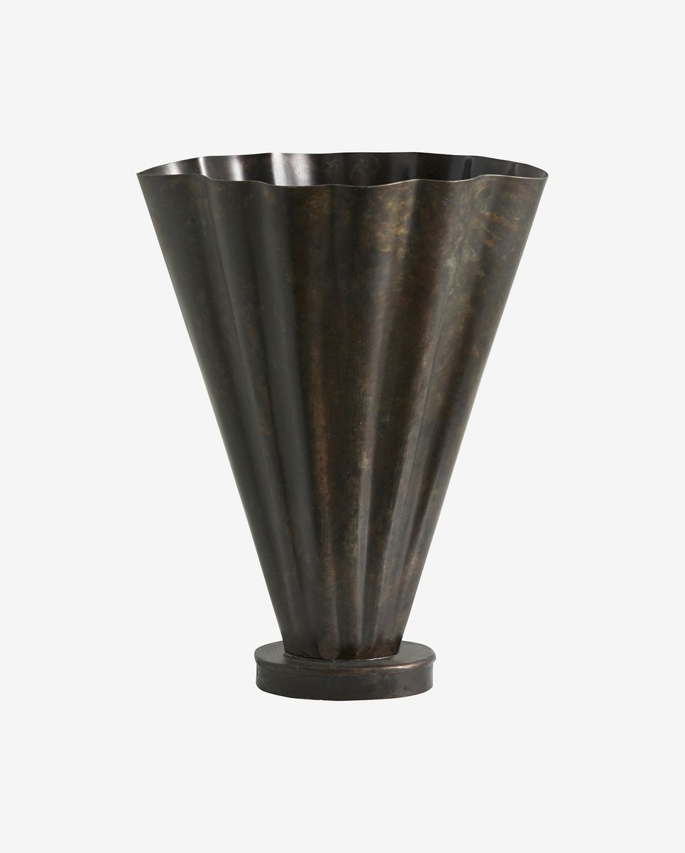 COLL vase i jern, antik finish - h36 cm - brun