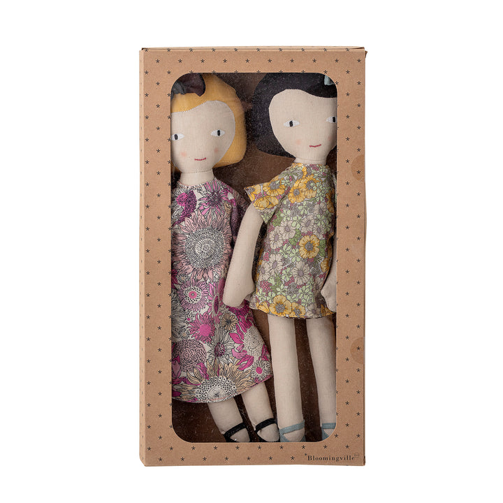 BLOOMINGVILLE MINI Molly &  Vida Doll, Rosa, Bomuld - L15xH37xW7 cm, Set of 2 - DesignGaragen.dk.