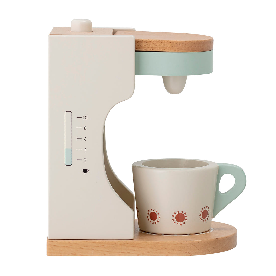 Elgo Legetøj, Kaffemaskine , Hvid, Bøg - L18xH15,5xW12 cm - BLOOMINGVILLE MINI - DesignGaragen.dk