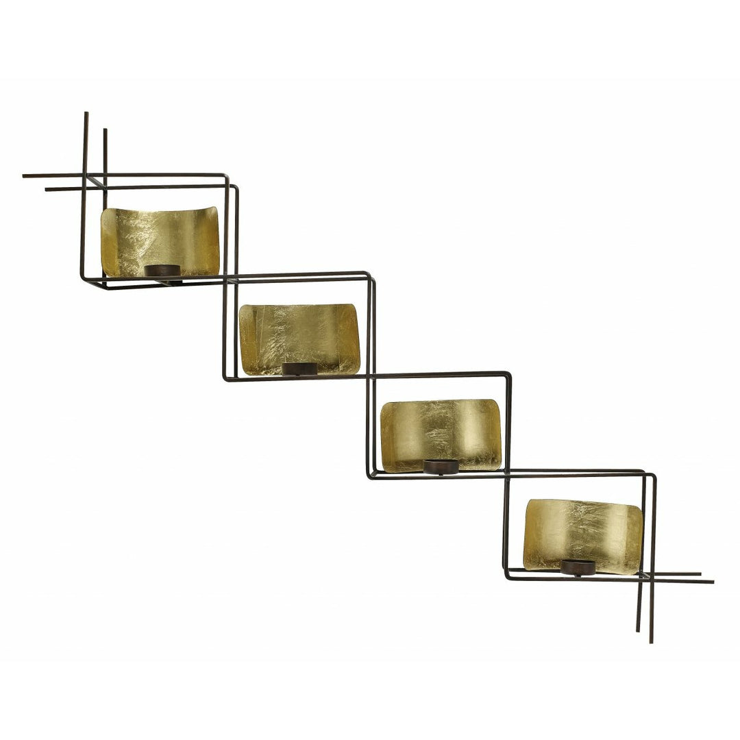 Nordal Wall t-light holder, golden/dark copper