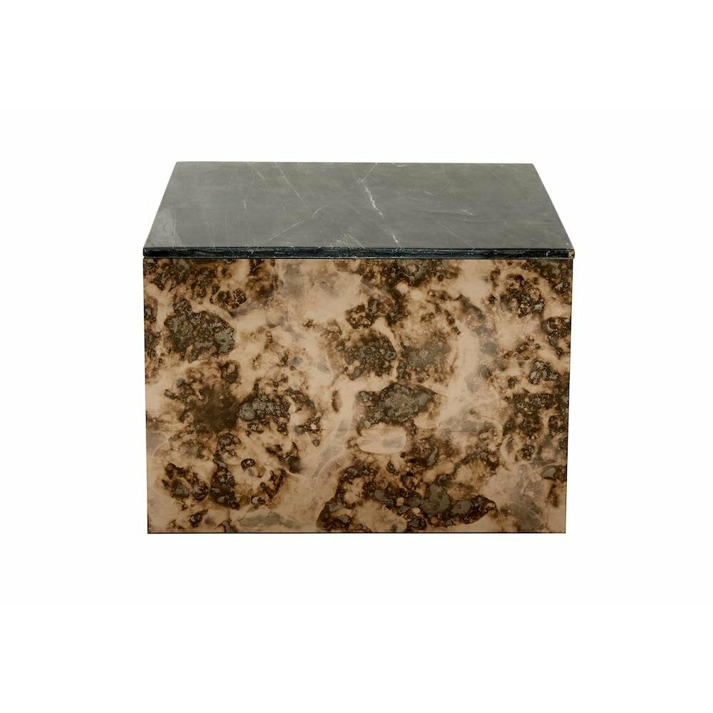 Nordal OKA sofabord i antik spejlglas m/stenplade - 60x60 cm - stone