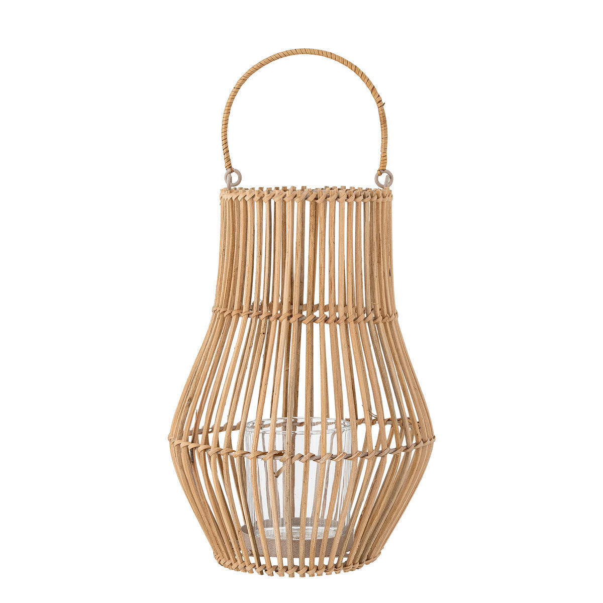 Creative Collection Rae Lanterne m/Glas, Natur, Rattan