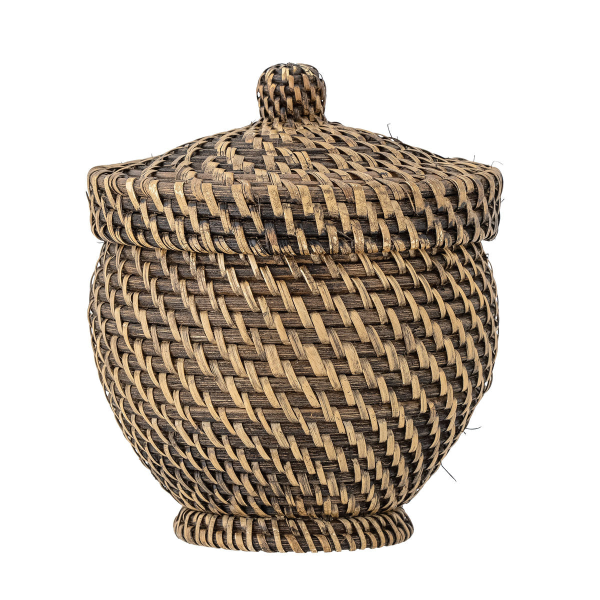 Bloomingville Leoonie Kurv m/Låg, Sort, Rattan - Bloomingville - DesignGaragen.dk