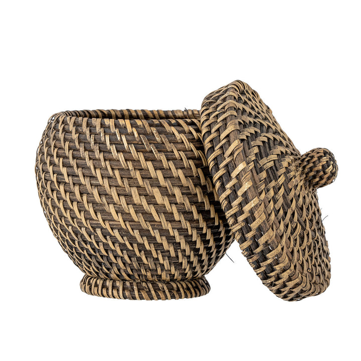 Bloomingville Leoonie Kurv m/Låg, Sort, Rattan - Bloomingville - DesignGaragen.dk