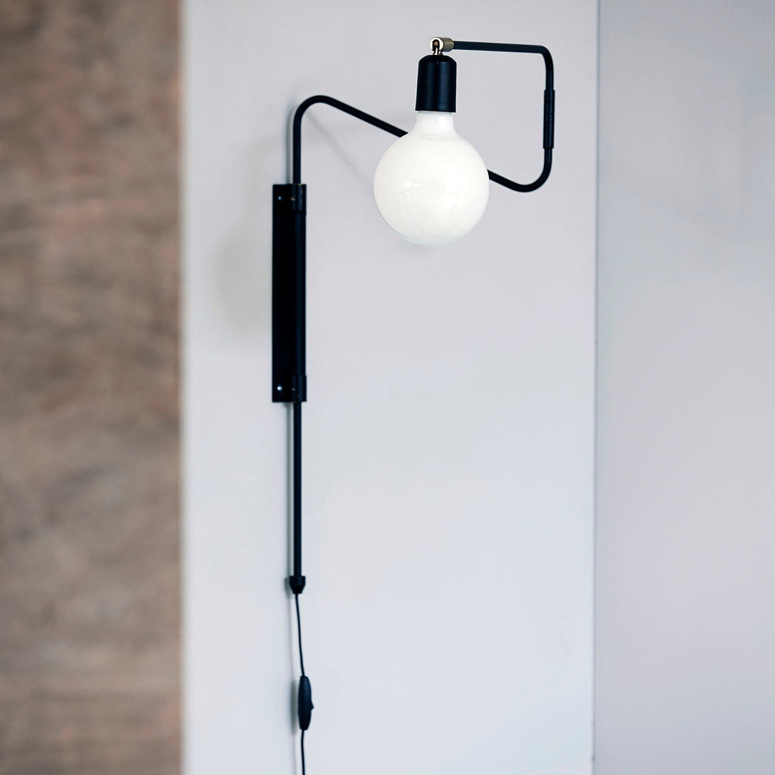 House Doctor-Væglampe, Swing, Sort-l: 35 cm