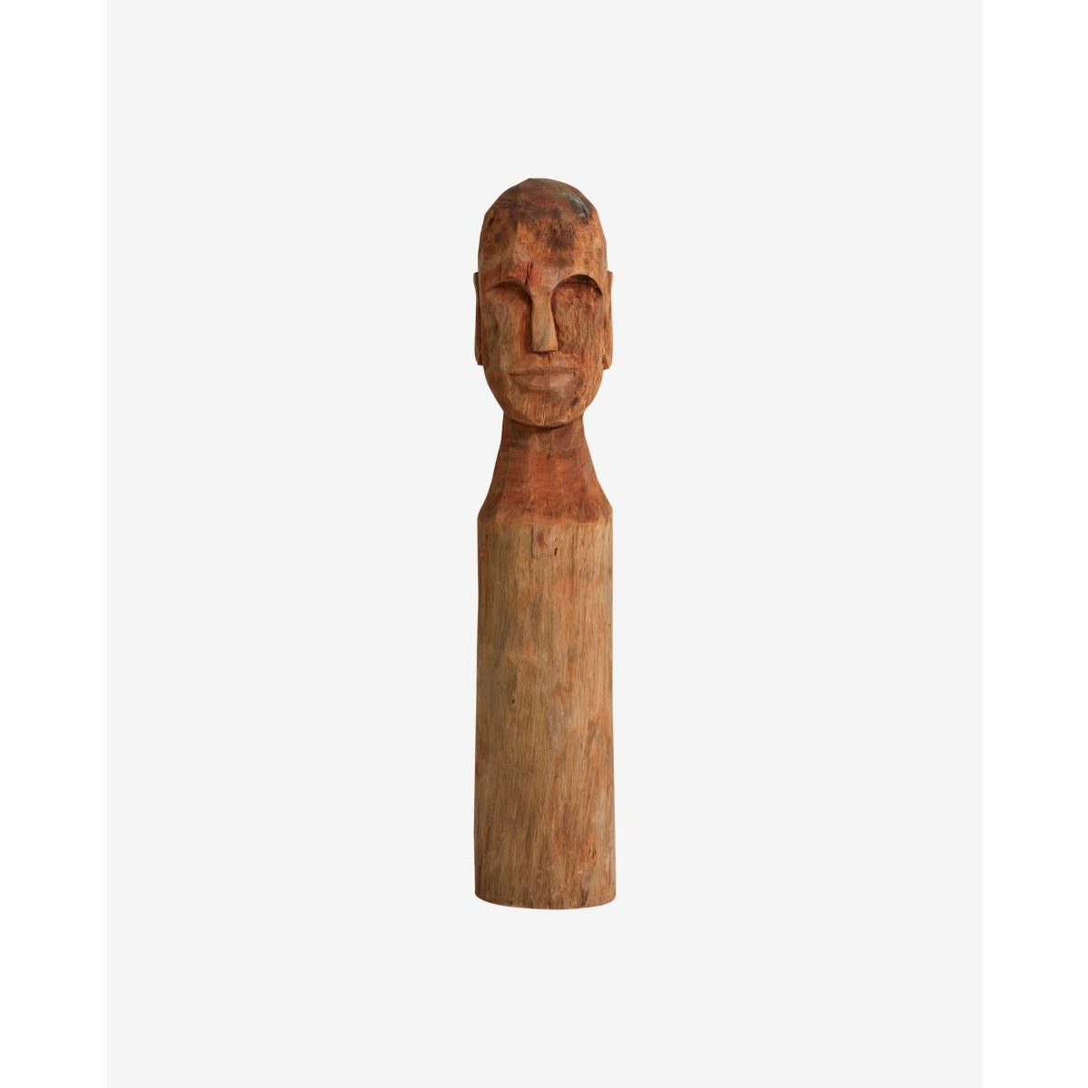 CUBA figur i træ med ansigt - large - h56 cm - natur