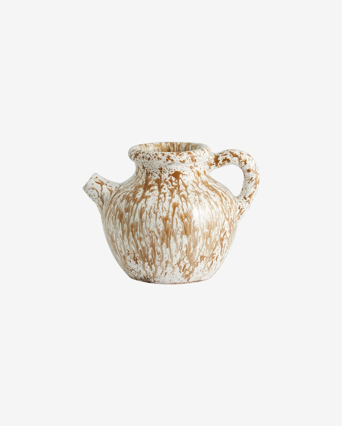 SAMOS vase, glaseret - brun/hvid