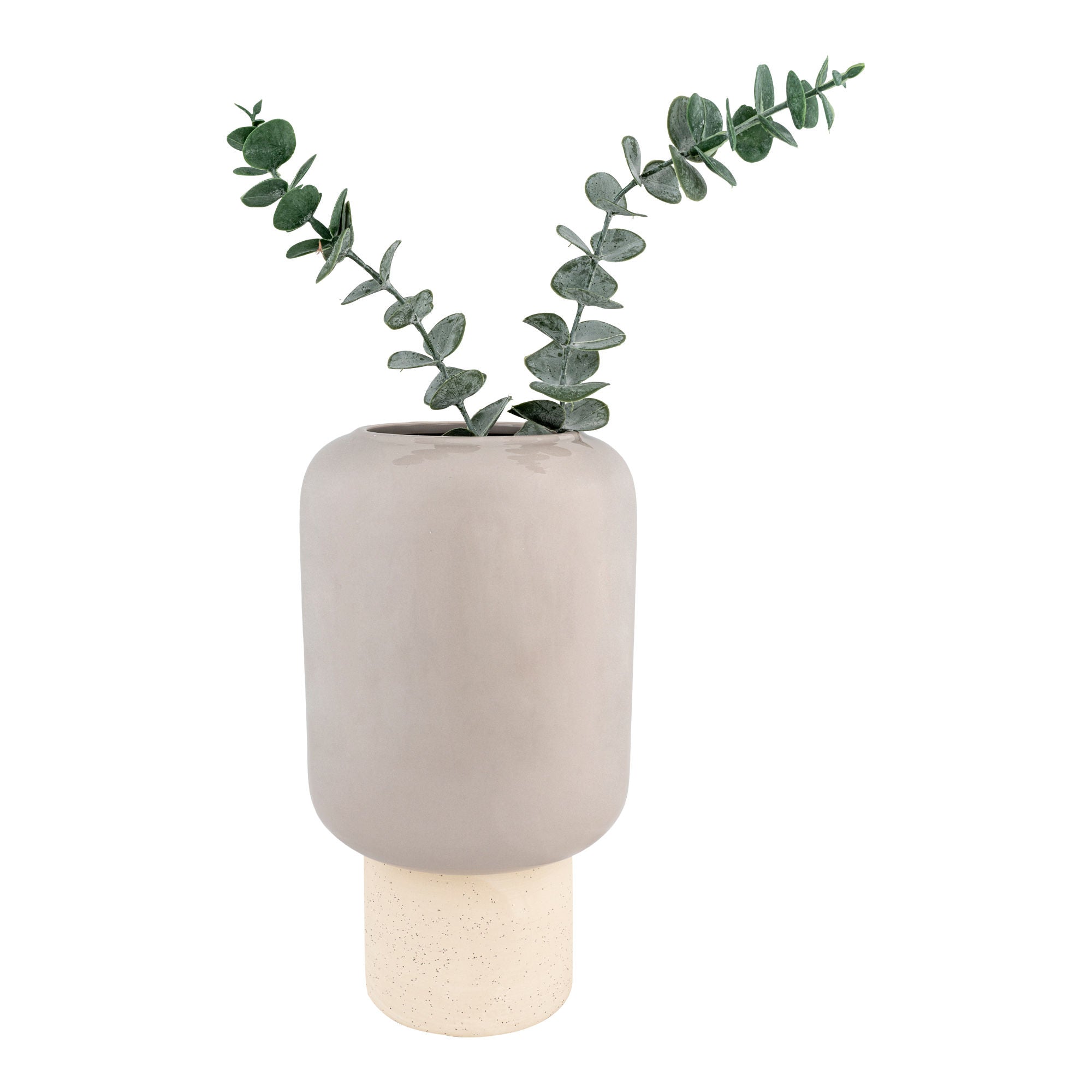 Vase - Vase i keramik, grå, Ø15x27 cm