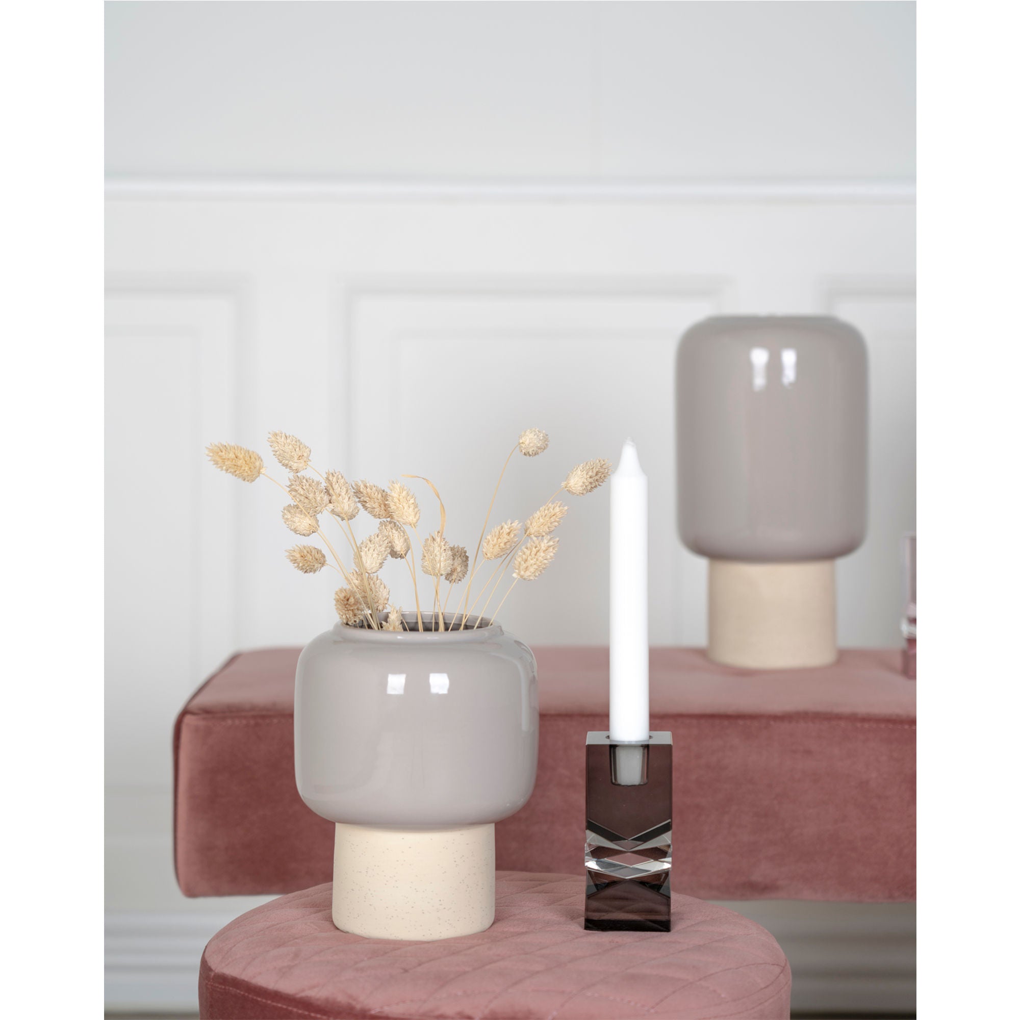 Vase - Vase i keramik, grå, Ø15x27 cm