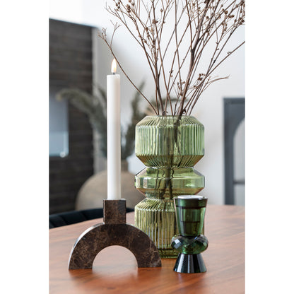 Lysestage - Lysestage i marmor, brun, 15x3,5x11 cm