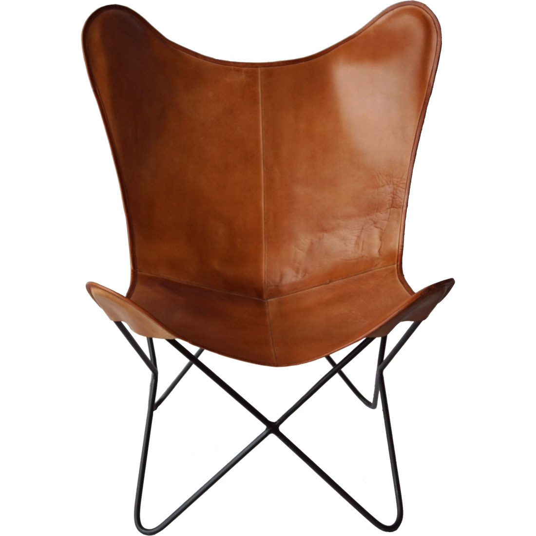 Trademark Living Bohemian loungestol i kraftigt læder - brun