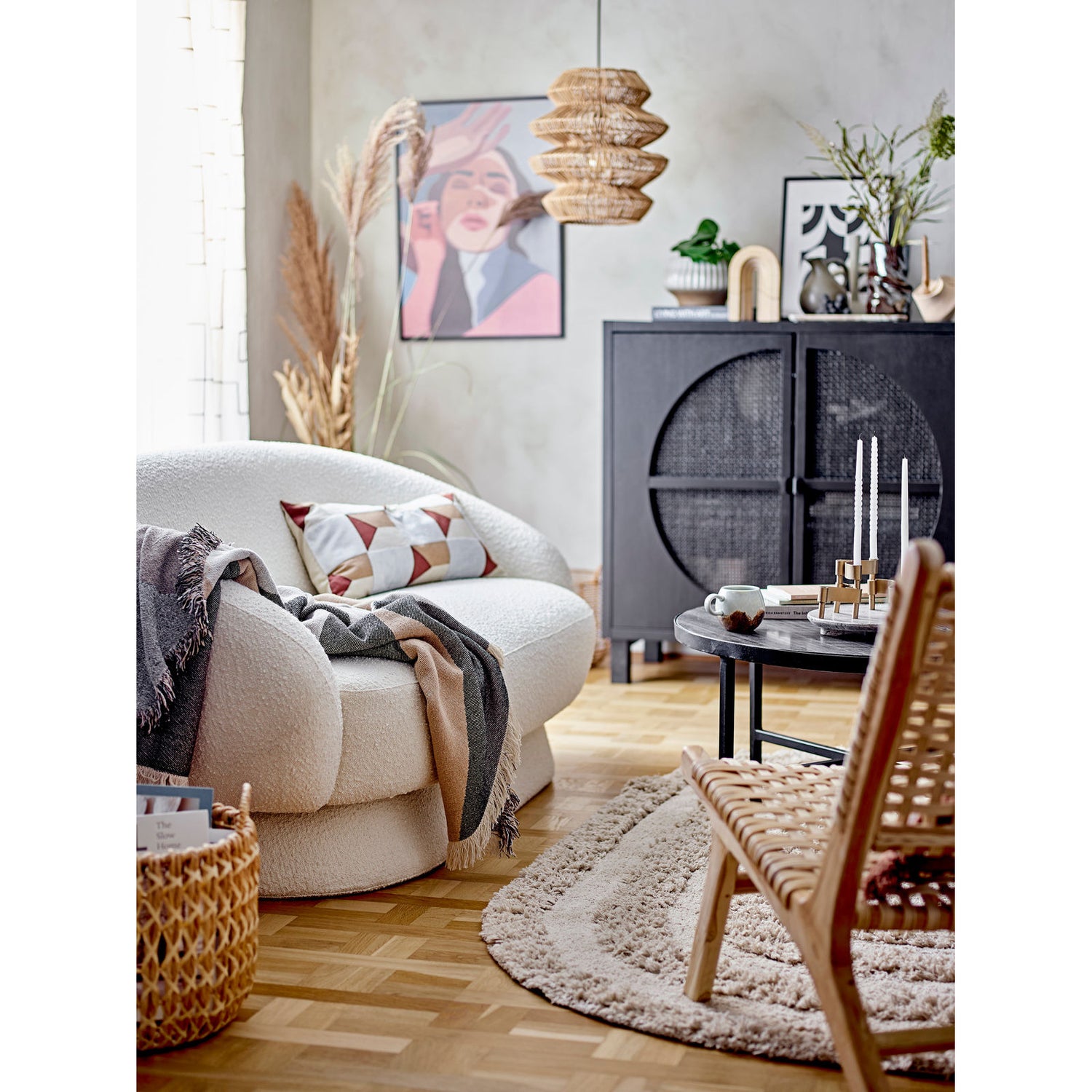 Bloomingville Tasja Plaid, Natur, Genanvendt Bomuld - Bloomingville - DesignGaragen.dk