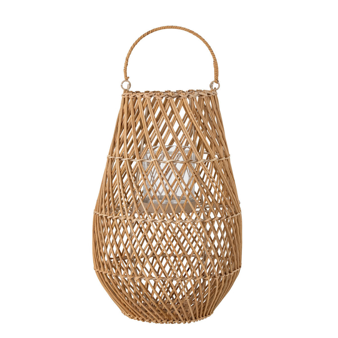 Creative Collection Edin Lanterne m/Glas, Natur, Rattan