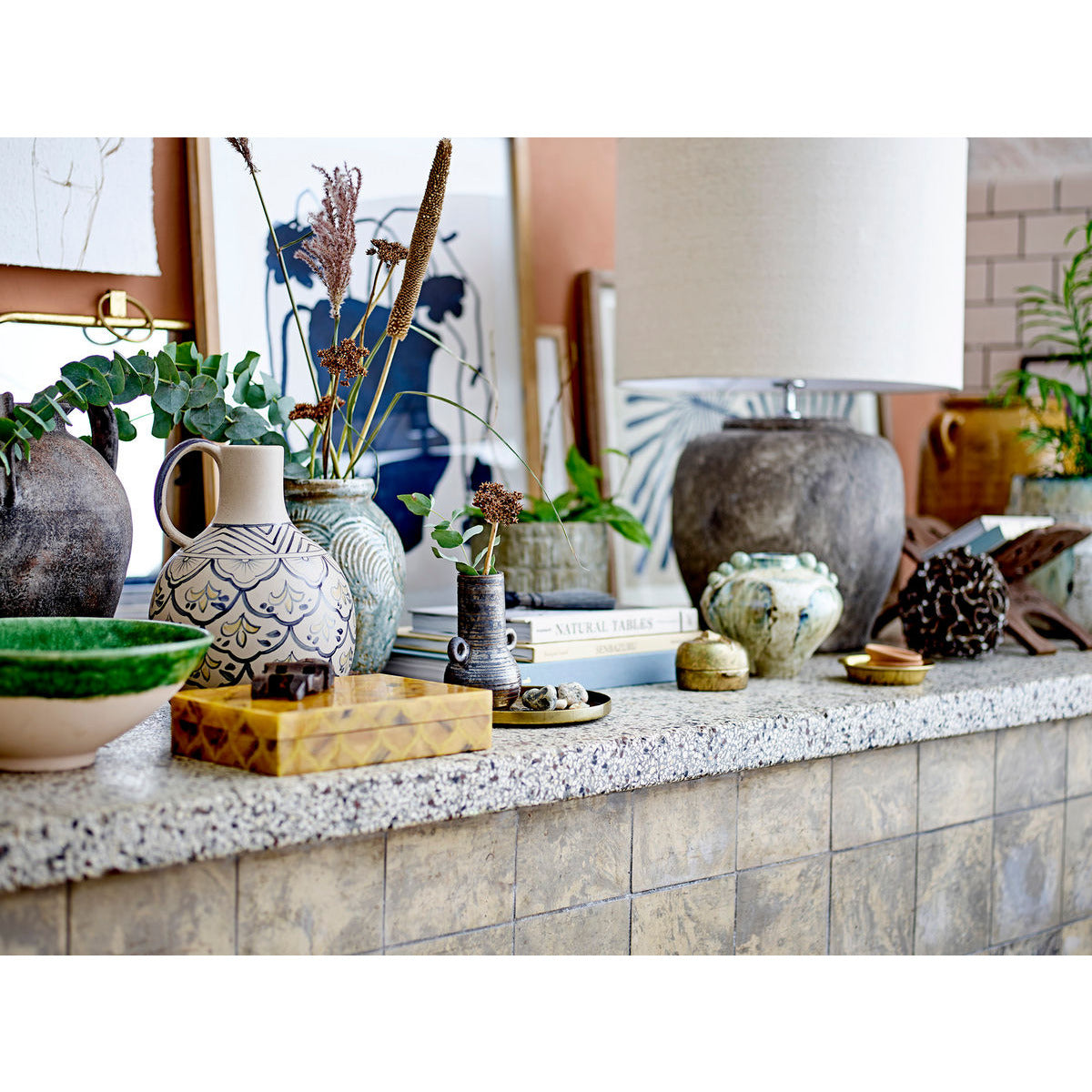 Bloomingville Damian Deko Vase, Grøn, Terrakotta - Bloomingville - DesignGaragen.dk