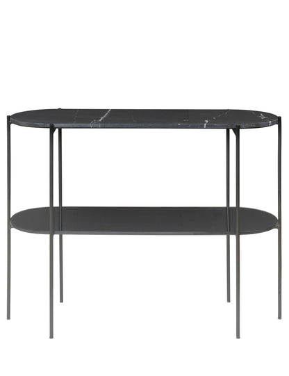 Cozy Living Laura Console MarbleTable  - NOIR with Black powder base