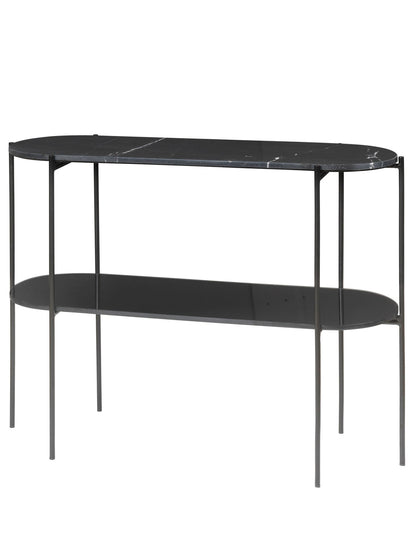 Cozy Living Laura Console MarbleTable  - NOIR with Black powder base