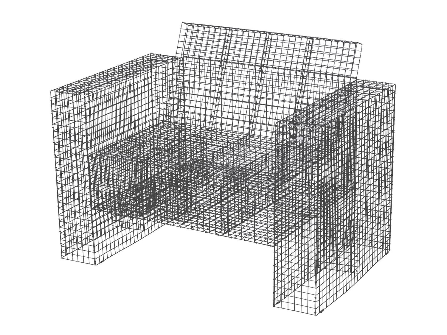 Kalager Design WIRE LOUNGECHAIR, Alu zink