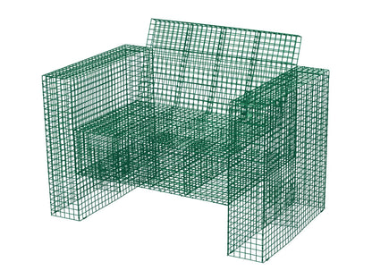 Kalager Design WIRE LOUNGECHAIR, Signal grøn