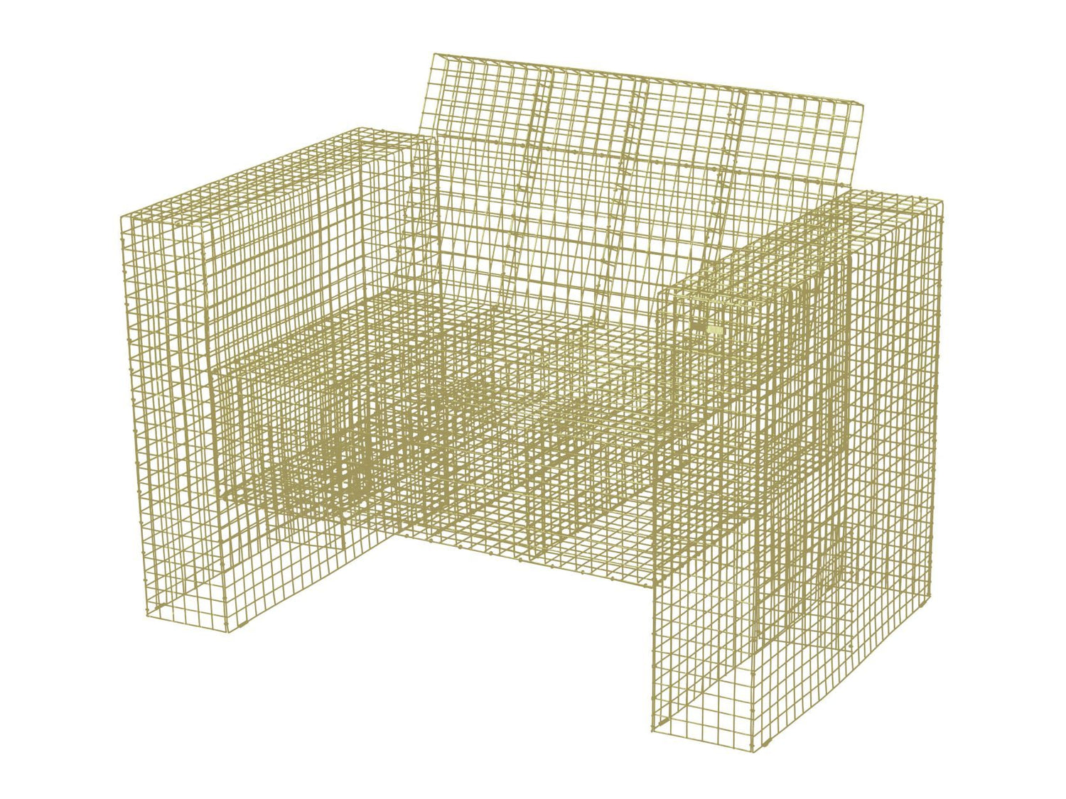 Kalager Design WIRE LOUNGECHAIR, Grøn beige