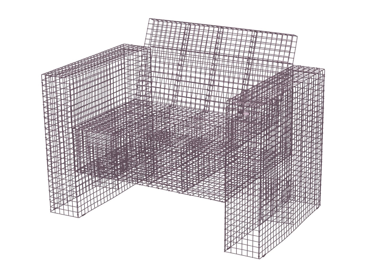 Kalager Design WIRE LOUNGECHAIR, Pastel violet