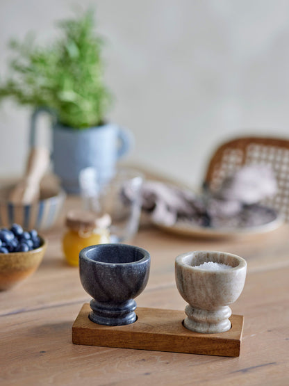 Bloomingville Inesa Salt- &amp; Peberkar, Natur, Marmor - Bloomingville - DesignGaragen.dk