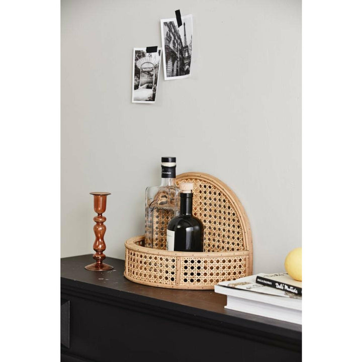 Nordal KUTA hylde i rattan m/flet - small - 24x32 cm - natur