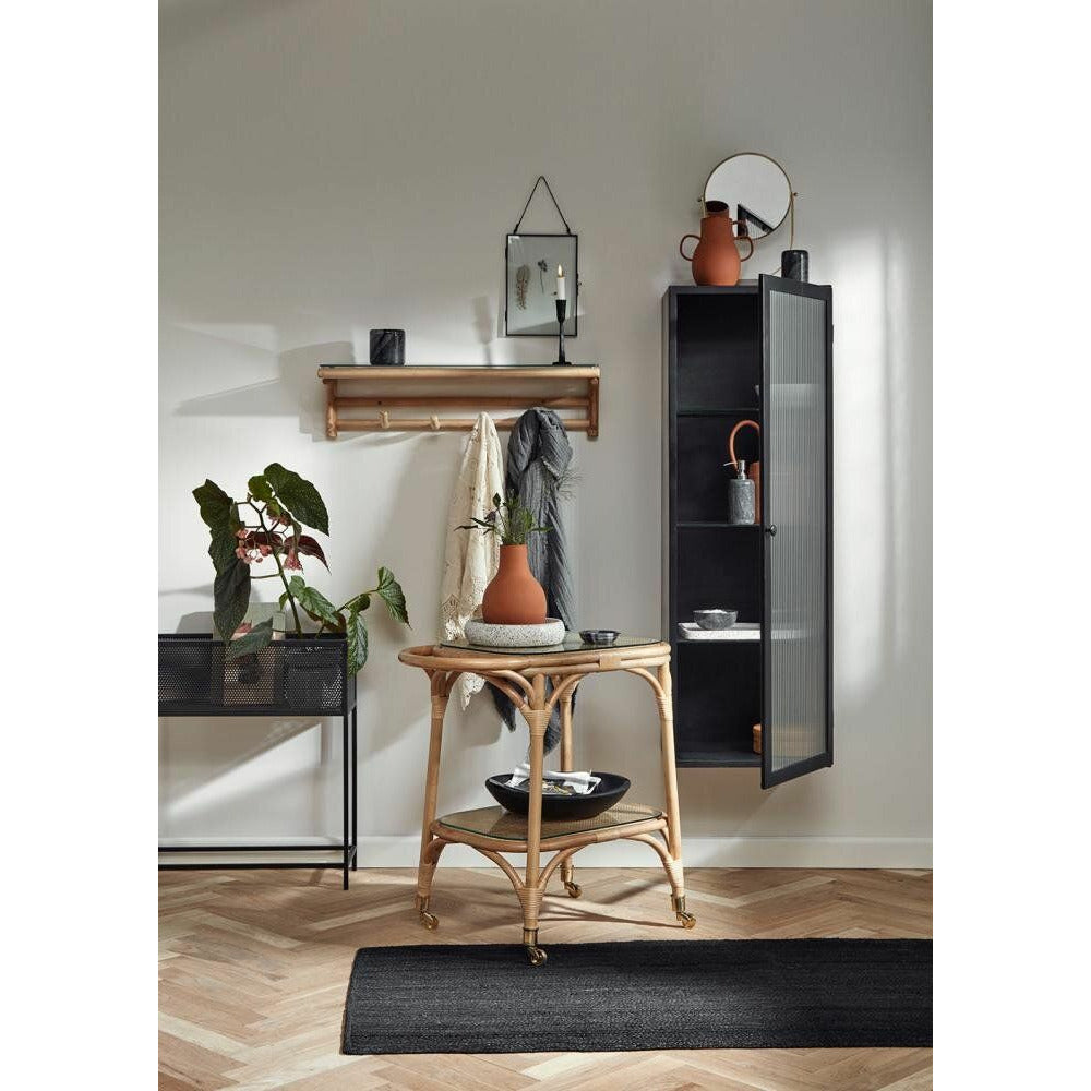 Nordal BALI rullebord / barbord i rattan - 73x43 cm - natur