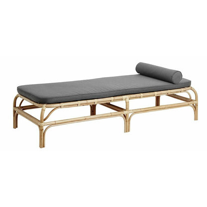 Nordal BALI daybed i rattan med hynde - l203 cm - natur/grå
