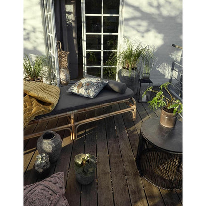 Nordal BALI daybed i rattan med hynde - l203 cm - natur/grå