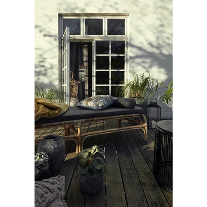 Nordal BALI daybed i rattan med hynde - l203 cm - natur/grå
